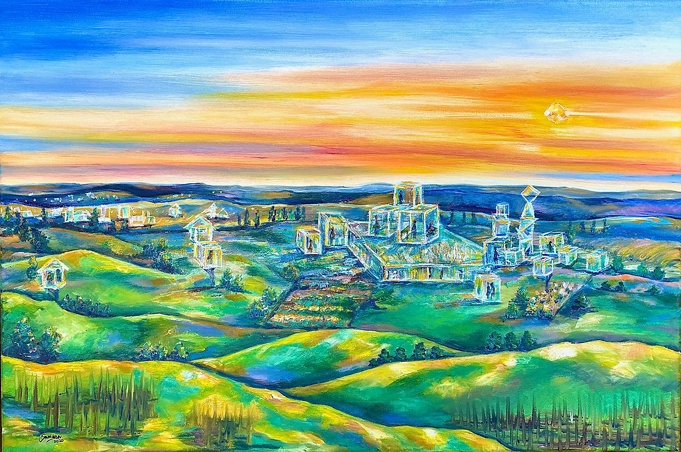 Future of the Estates-Unharmed Lands, Borders Art Festival,Venice, Italy- 2020, Oil on ca
