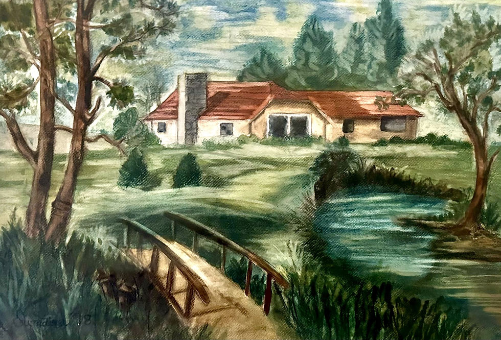 Residential House - Elevation incorporated in a painting