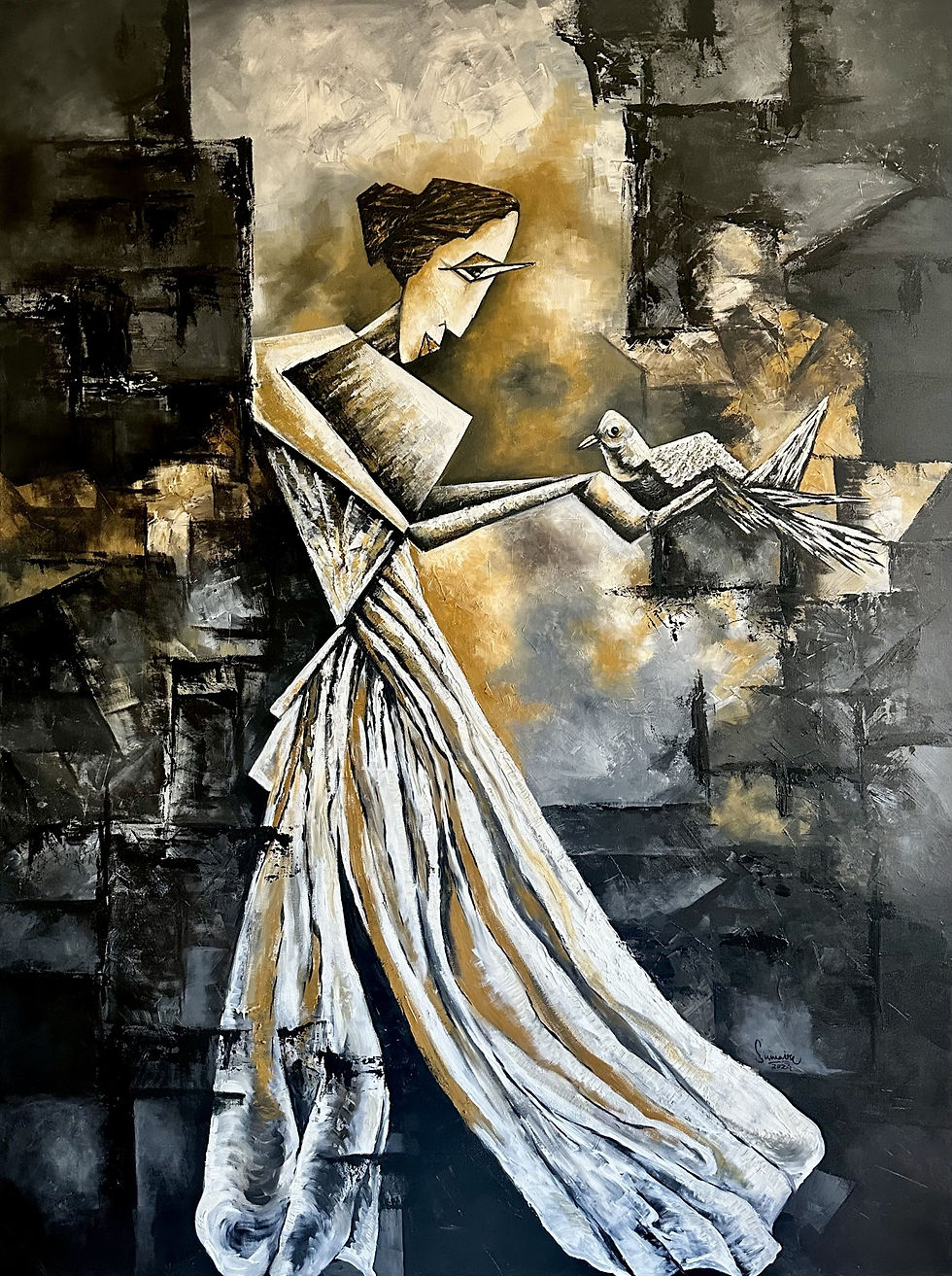 Woman with Bird