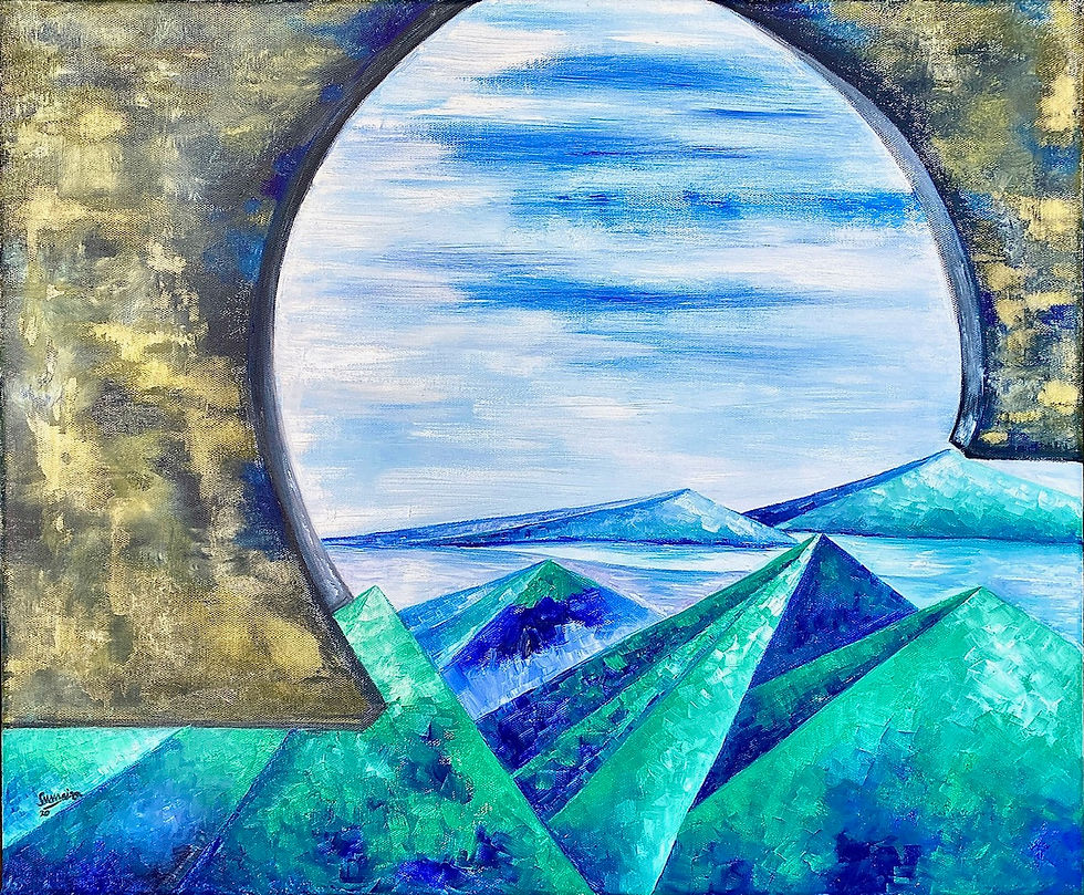 Painting on Pandemic COVID19- Beyond the Horizon, 2020 - Oil on canvs 24X28