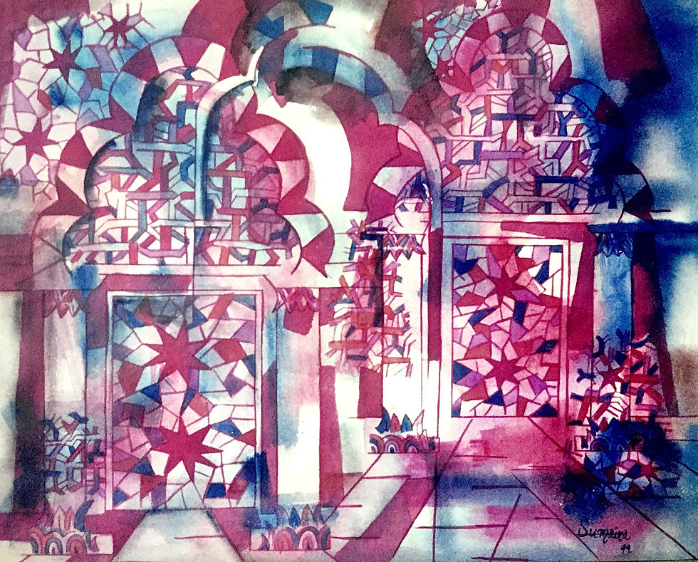 Architectural Abstract, Elements III, Wash and Watercolors on paper
