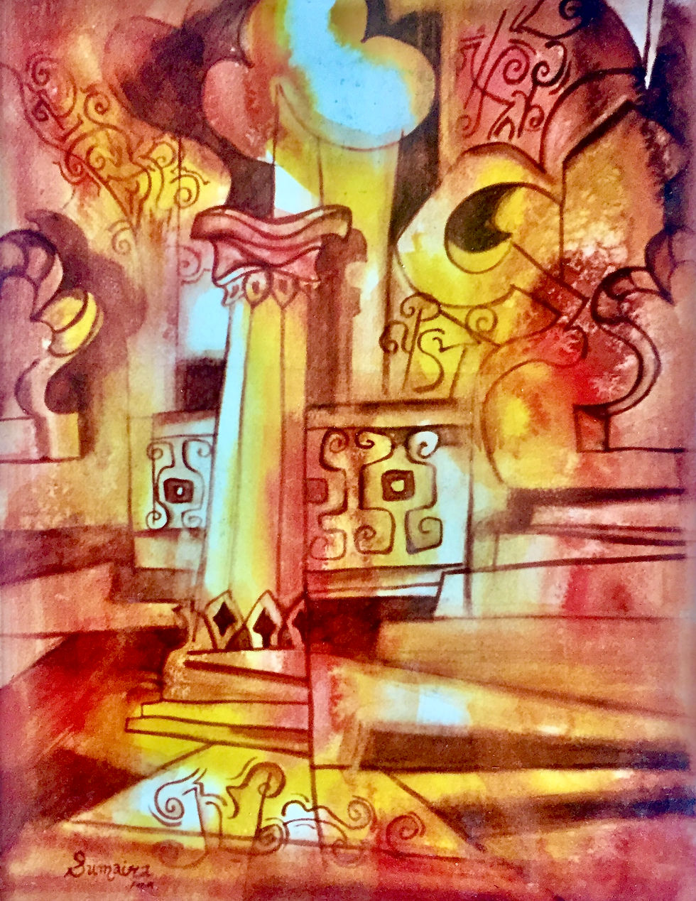 Architectural Abstract, Elements IV, Wash and Watercolors on paper