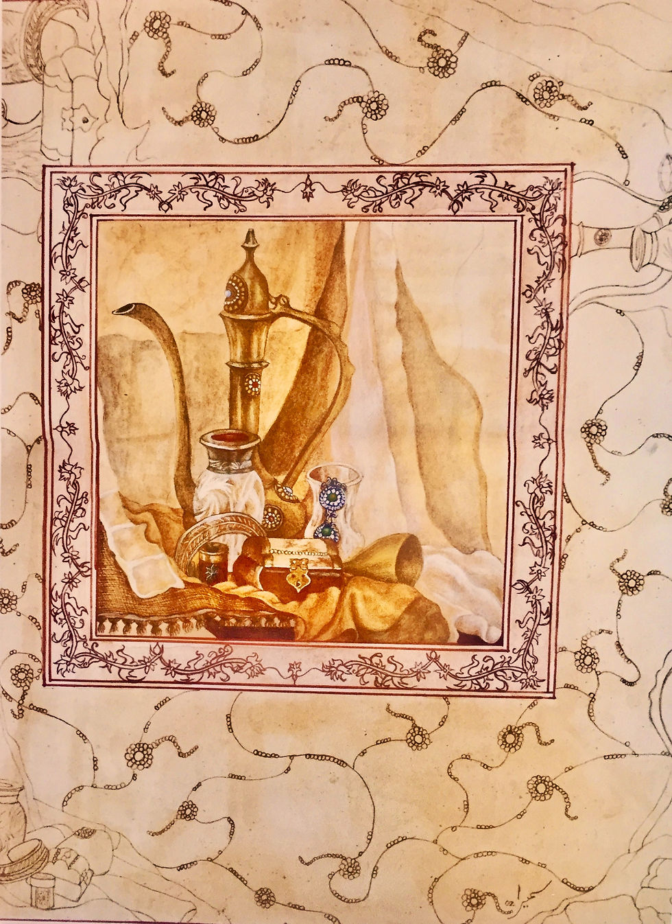 Miniature painting - Still Life- Study during MFA, 2002 - watercolors on wasli paper