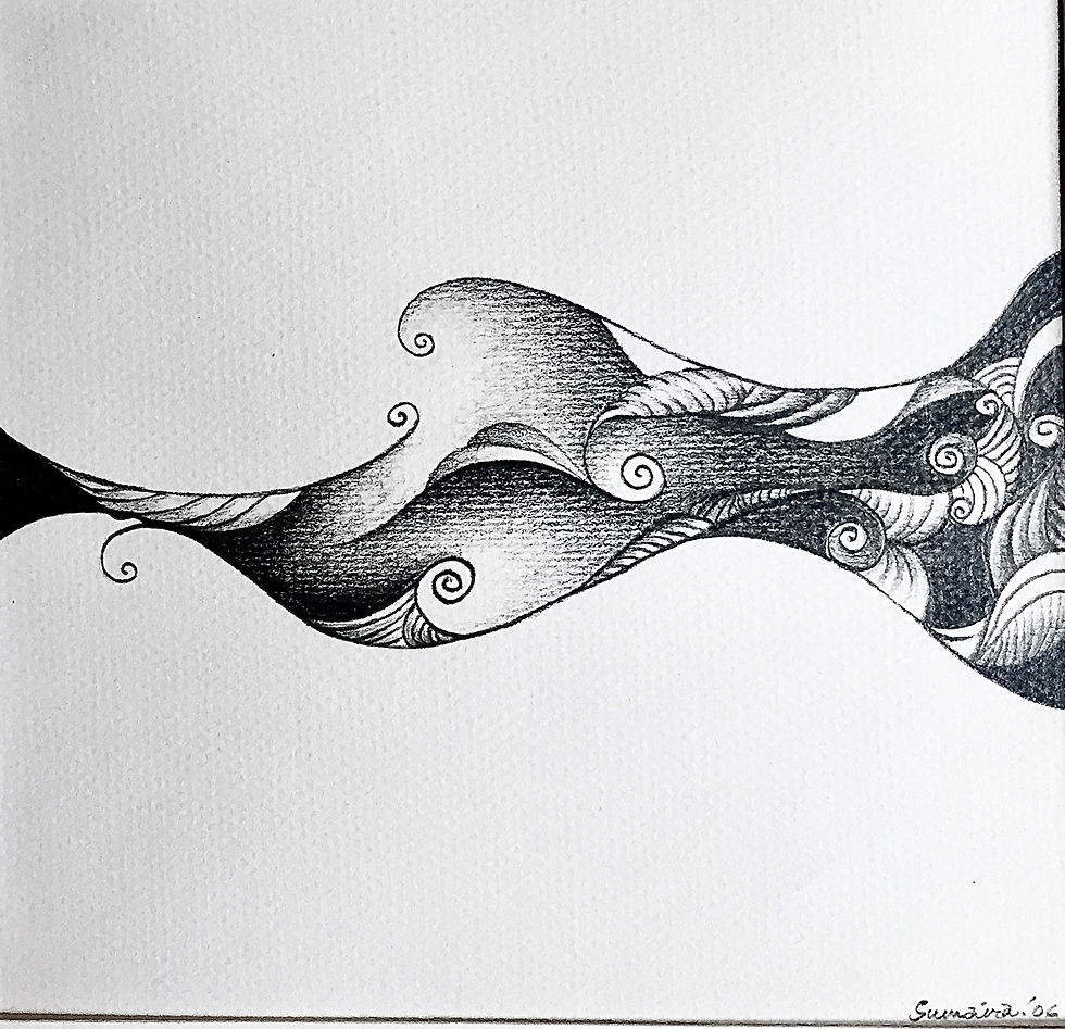 Composition I, Graphite on paper 8x8 inch