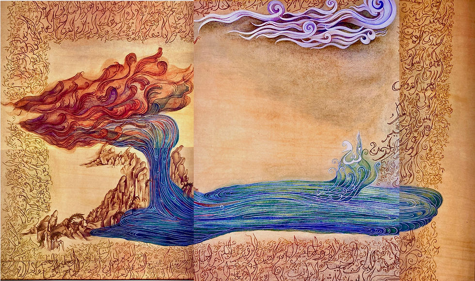 Through the Journey of Life V(MFA Miniature painting - Thesis work) 2003- Tea wash & guach