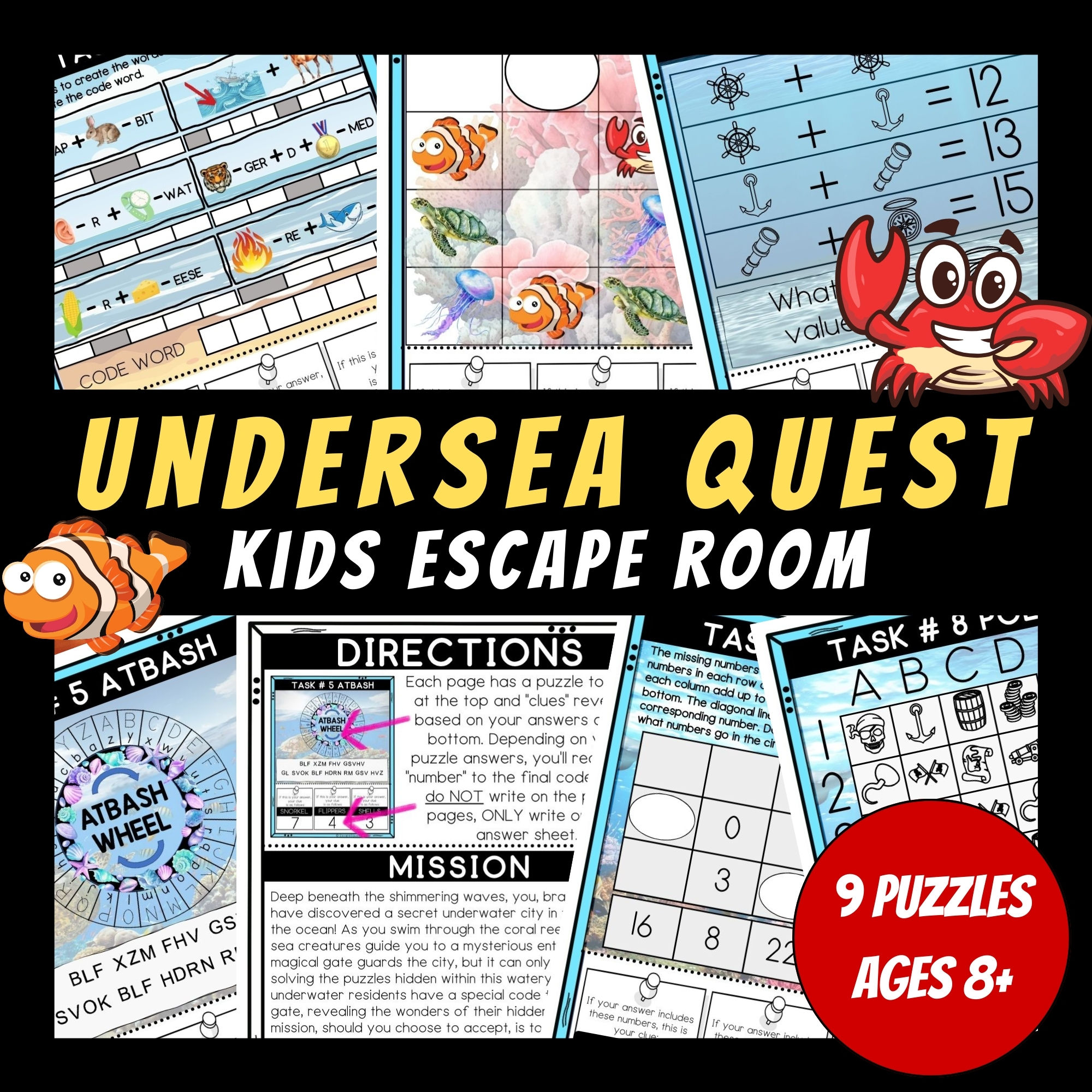 Undersea Quest escape room with puzzles and clues