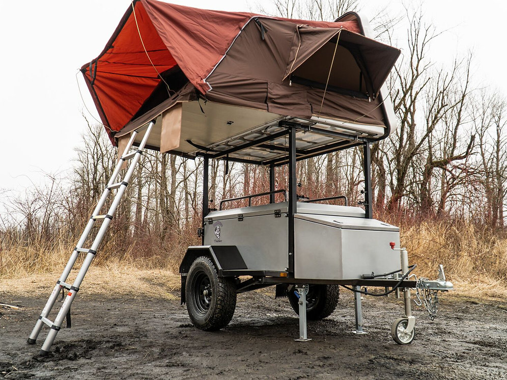 Dog House Trailer with Adjustable Racks Doghouse Trailers