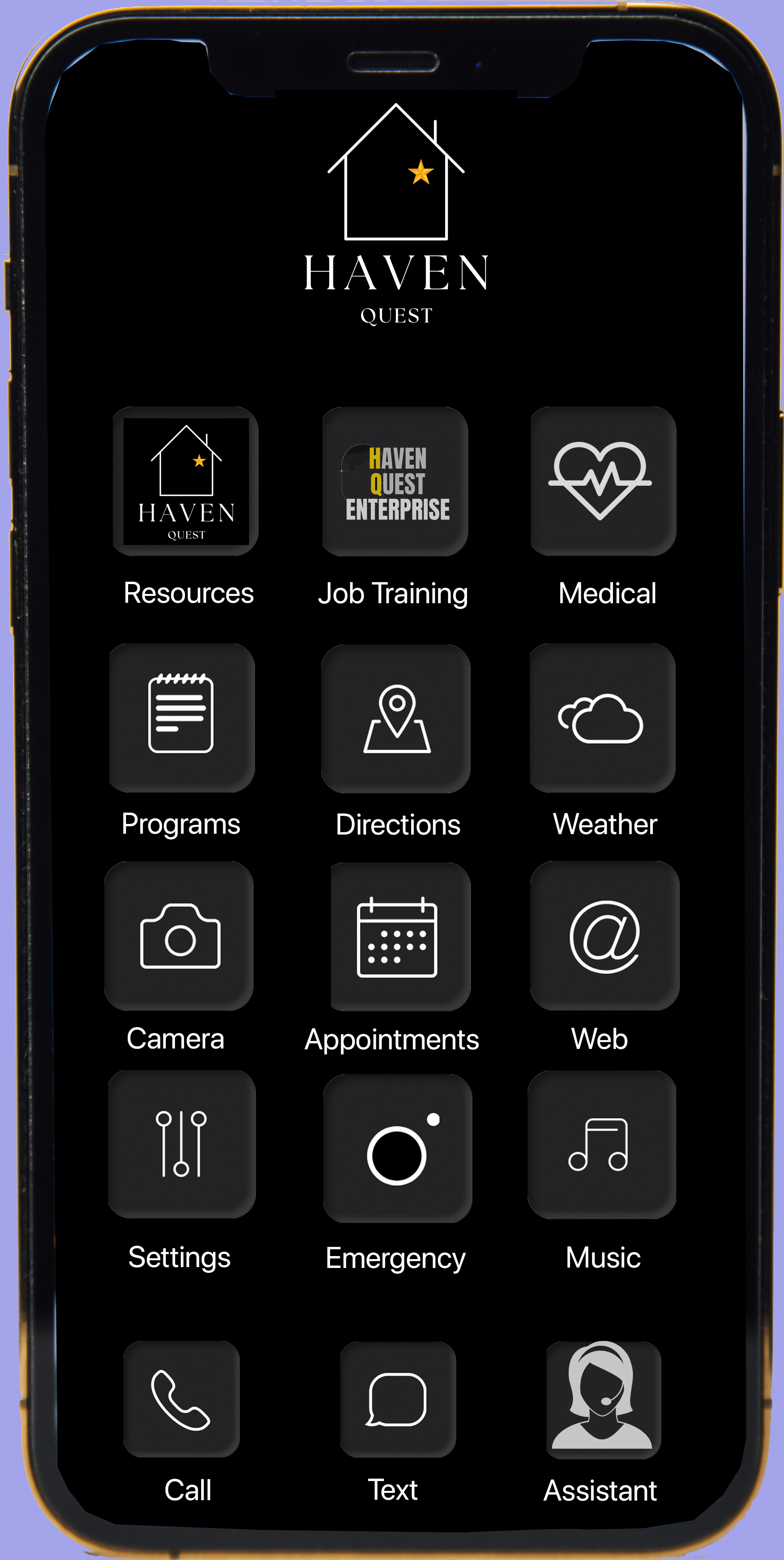HQ APP screen