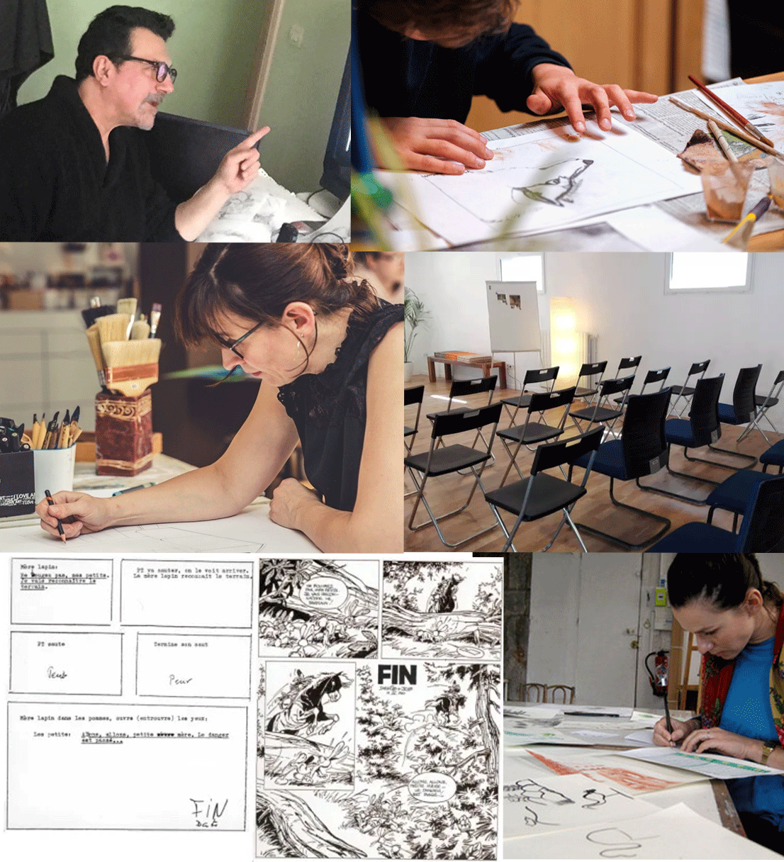 Image composite avec des photos du coursf