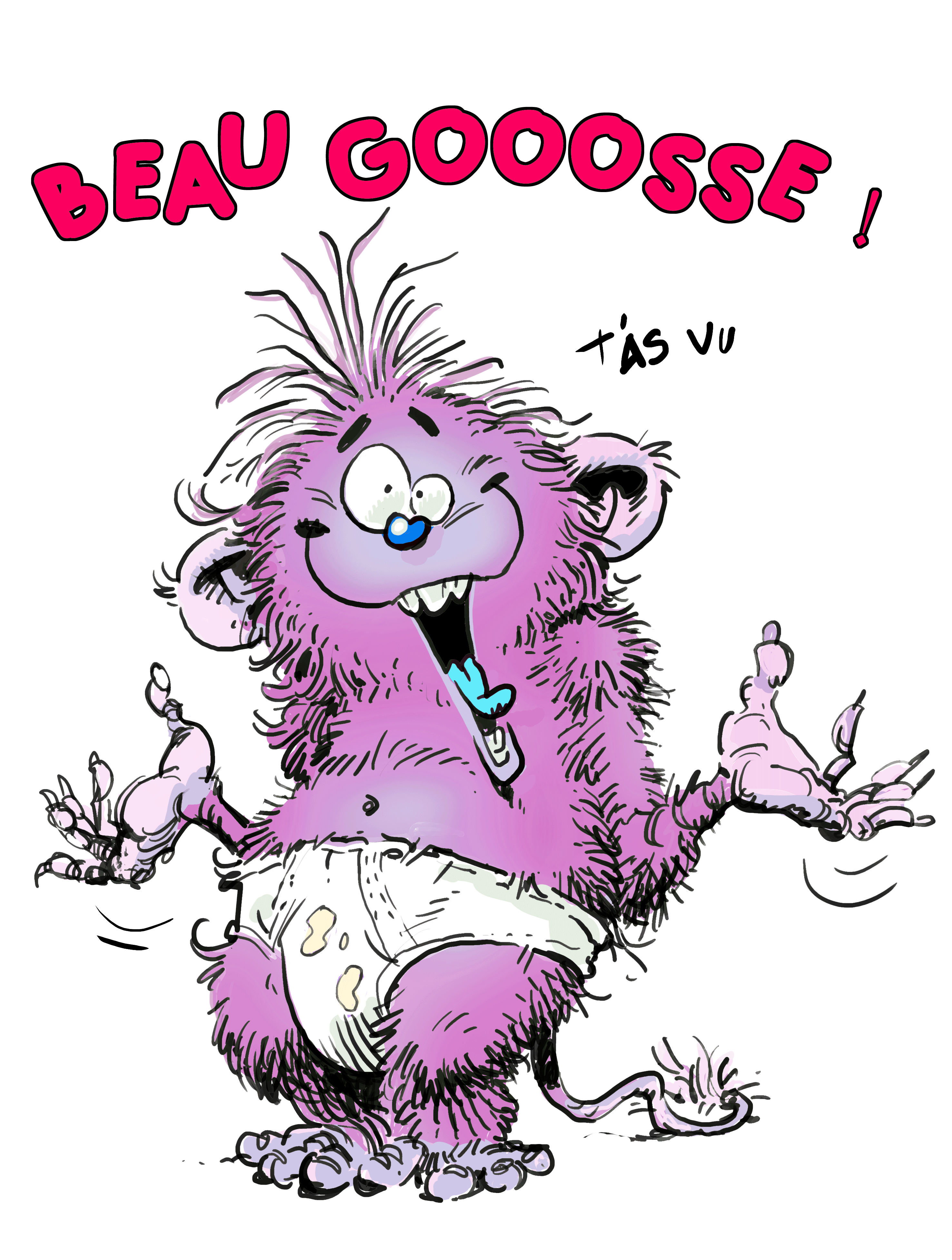 Dessin très fouillé de Z.Bono sur son thème favori  des petits monstres