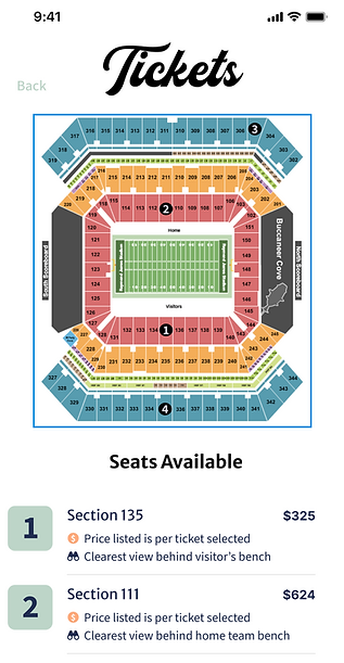 This image depicts my seat selection functionality I made for the latest version of the FieldDay app.