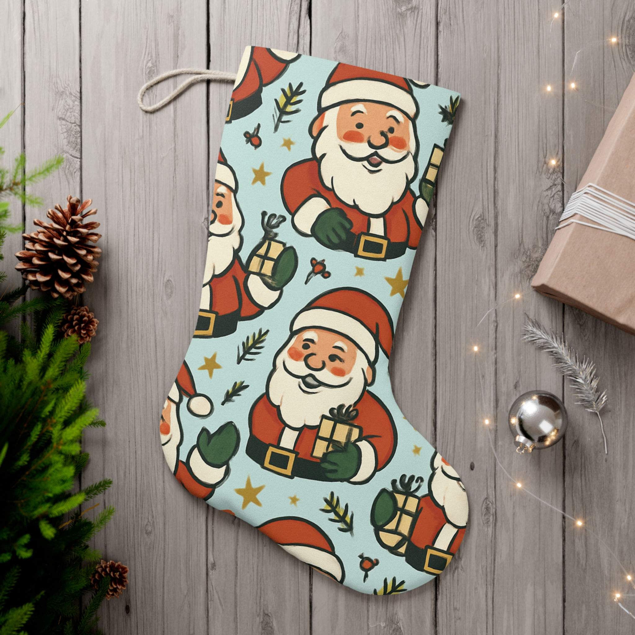 Christmas Stockings - Father Christmas Pattern Holiday Gift