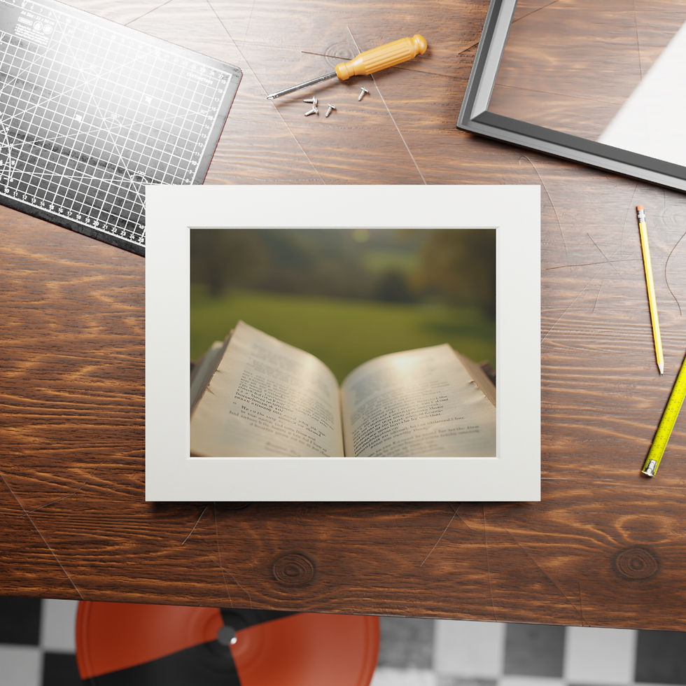 Thumbnail: Artistic illustration of a book on a wooden table with an open window overlooking a rural landscape