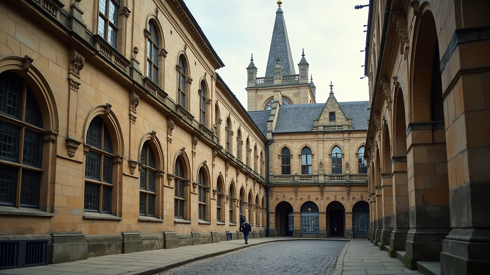 Eye-level view of a historical building in York, showcasing its intricate architecture