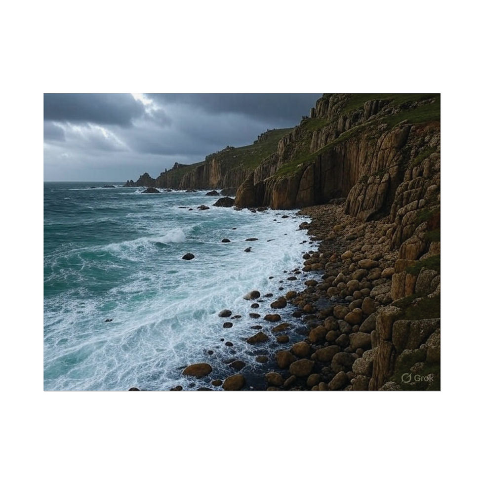 Thumbnail: Artistic illustration of Land's End Cliffs giclée art print 10x8 fine art