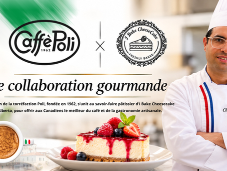 A collaboration between Caffè Poli Canada and I Bake Cheesecake in Alberta, featuring Chef Adnene Aissaoui, centered on Italian coffee and artisanal pastry.