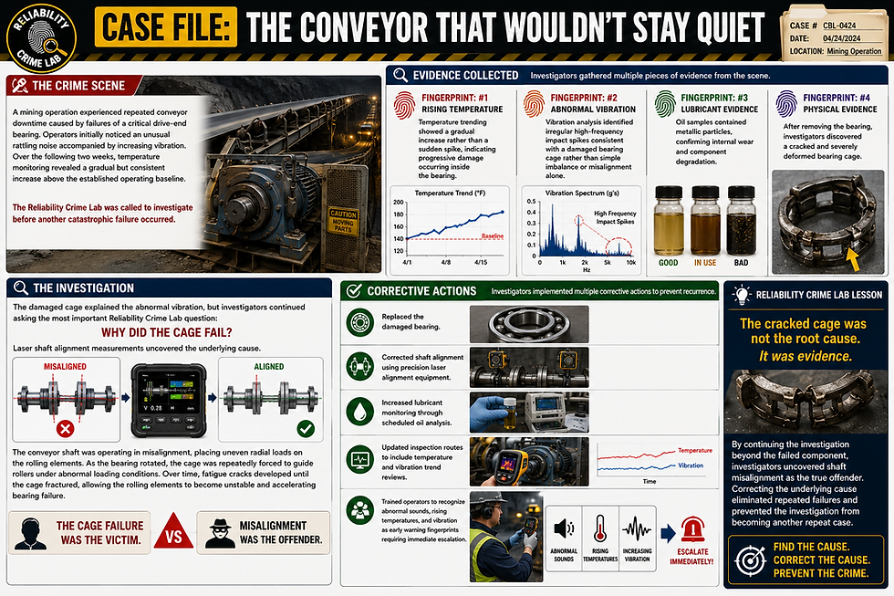 Case File: Mining Operation Conveyor Shaft Bearing Cage Failure