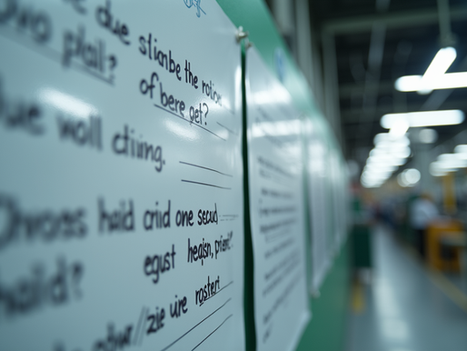 Action Items in a manufacturing Plant