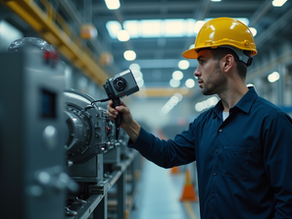 Operator inspecting equipment