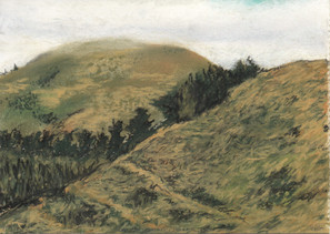 Fog, Jenner, California, pastel