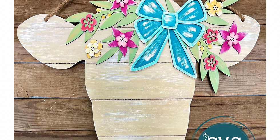 4/9/21 @ 6pm Floral Cow Paint Party