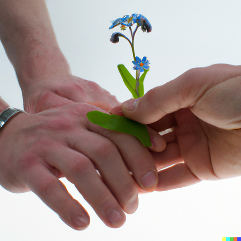 a-forget-me-not-flower-and-two-people-holding-hands-with-white-and-light-background-768x76