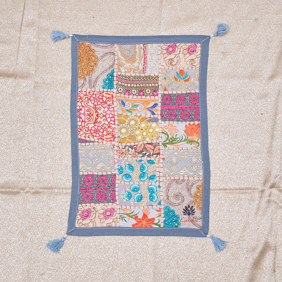 Thumbnail: Kambadia Work Table Runner with Table Mat - Grey