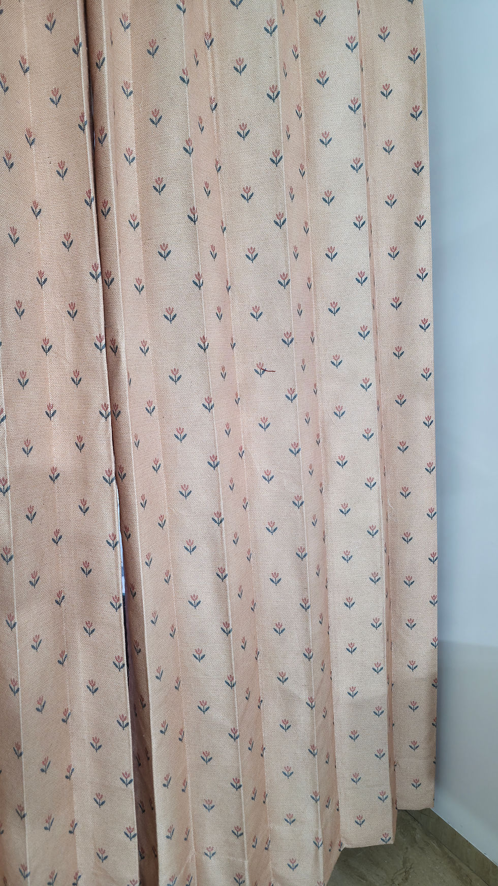 Thumbnail: Curtains | RangSaumya Collection | Mini Bloom Textured Curtain – Peach Beige |