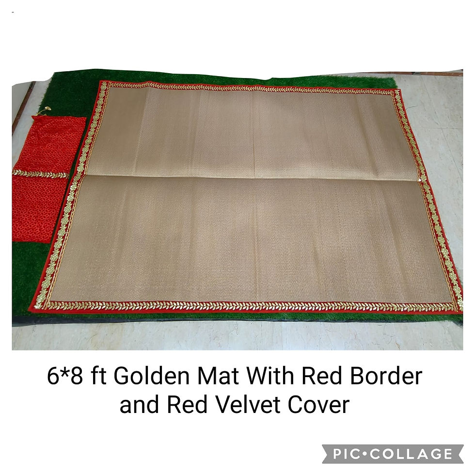 Decorative Mats/Plastic Mat - Brown with Red Boarder - Size 6ft x 8ft with Cover