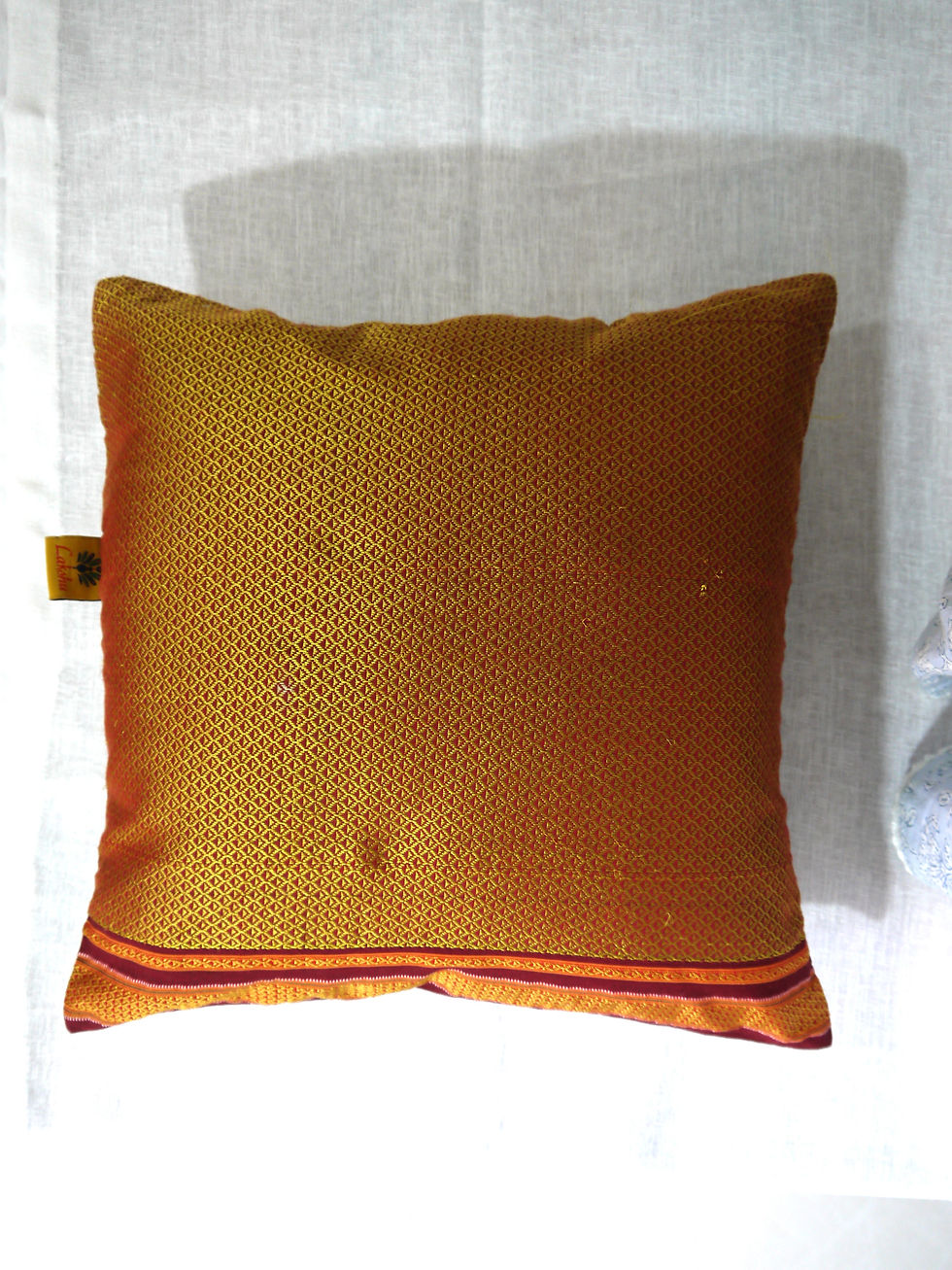 Thumbnail: Designer Khun Cushion Covers - Goldern Color with maroon golden border