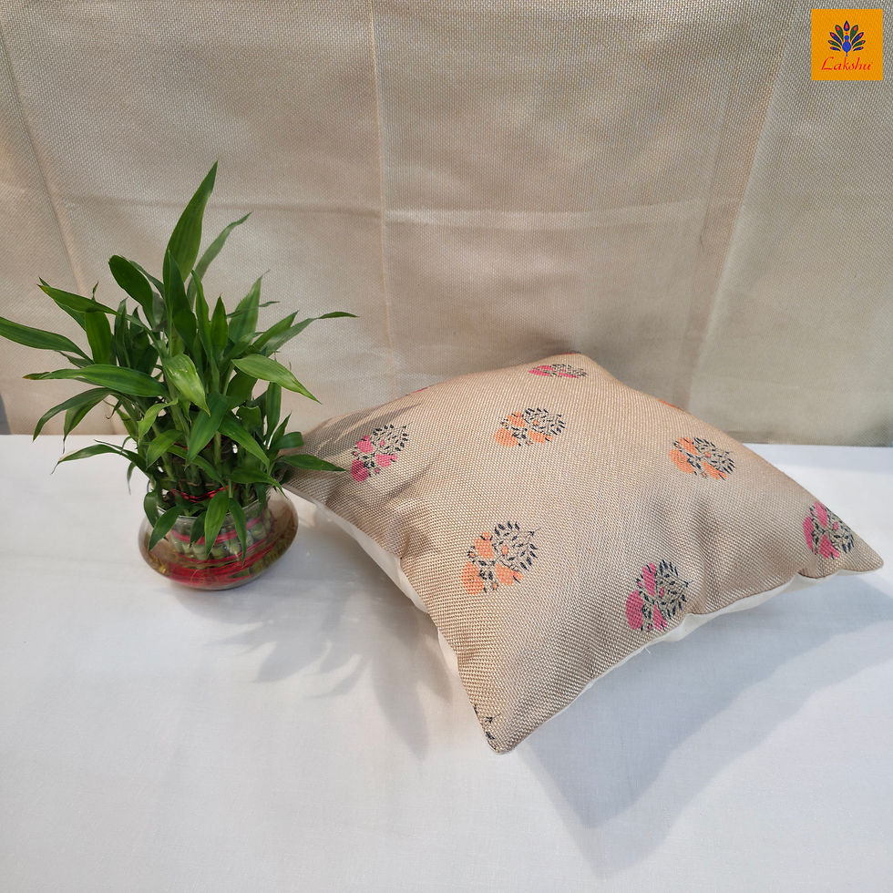 Thumbnail: Cushion Cover | RangSaumya | Hand-Printed Floral Motif Cushion Cover |