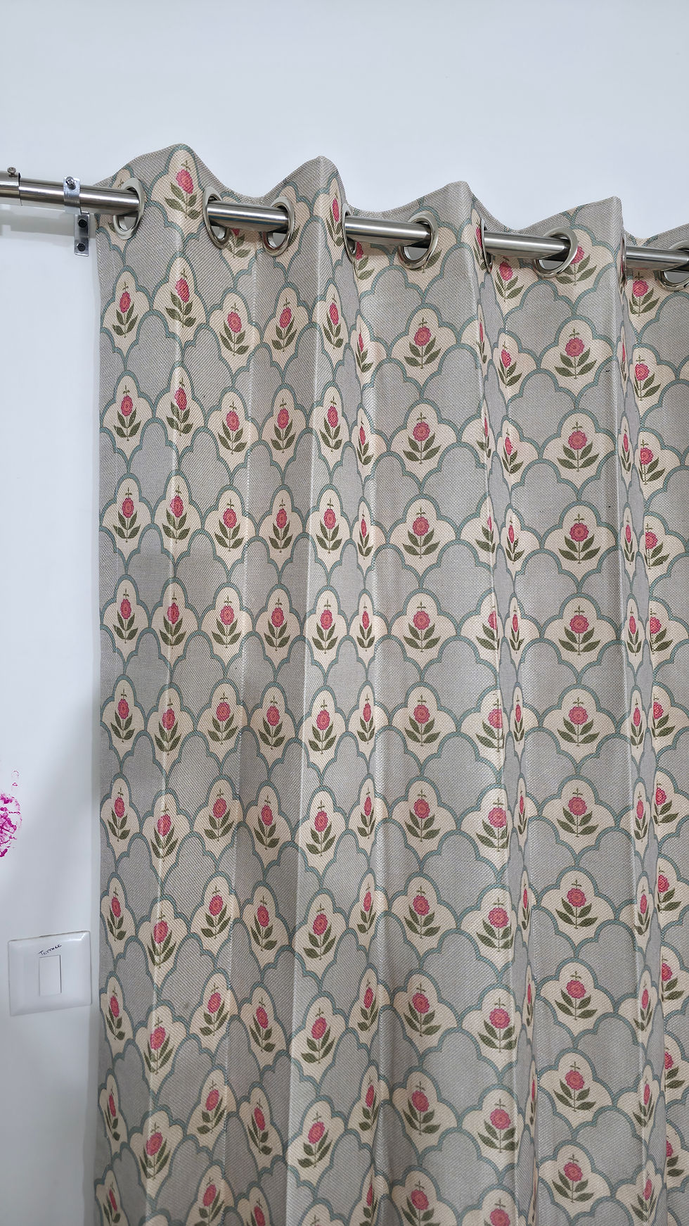 Thumbnail: Curtains |  RangSaumya Collection | Ivory Floral Jaali Pattern Curtain  |