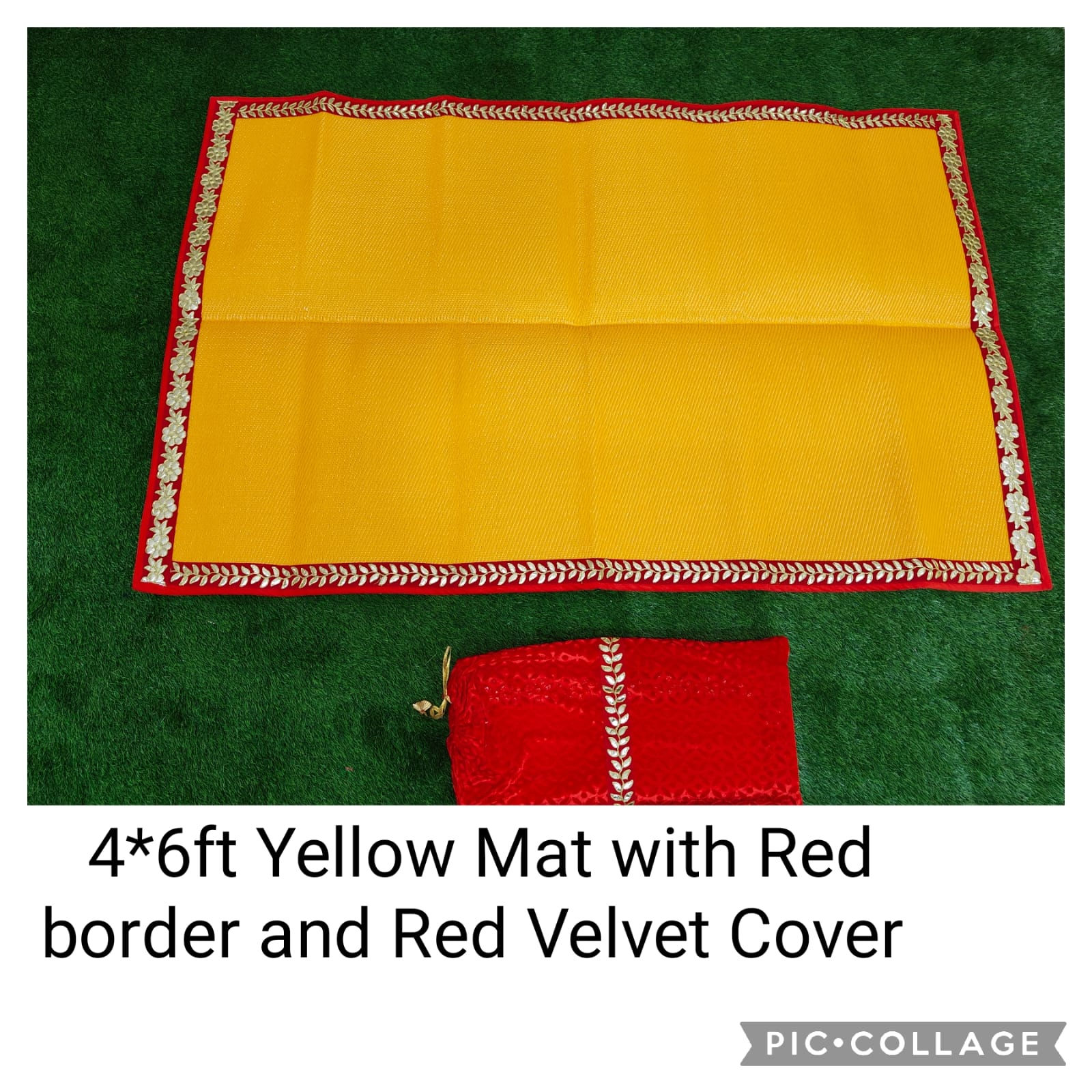 Decorative Mats/Plastic Mat - Yellow - Size 4ft x 6ft with Cover