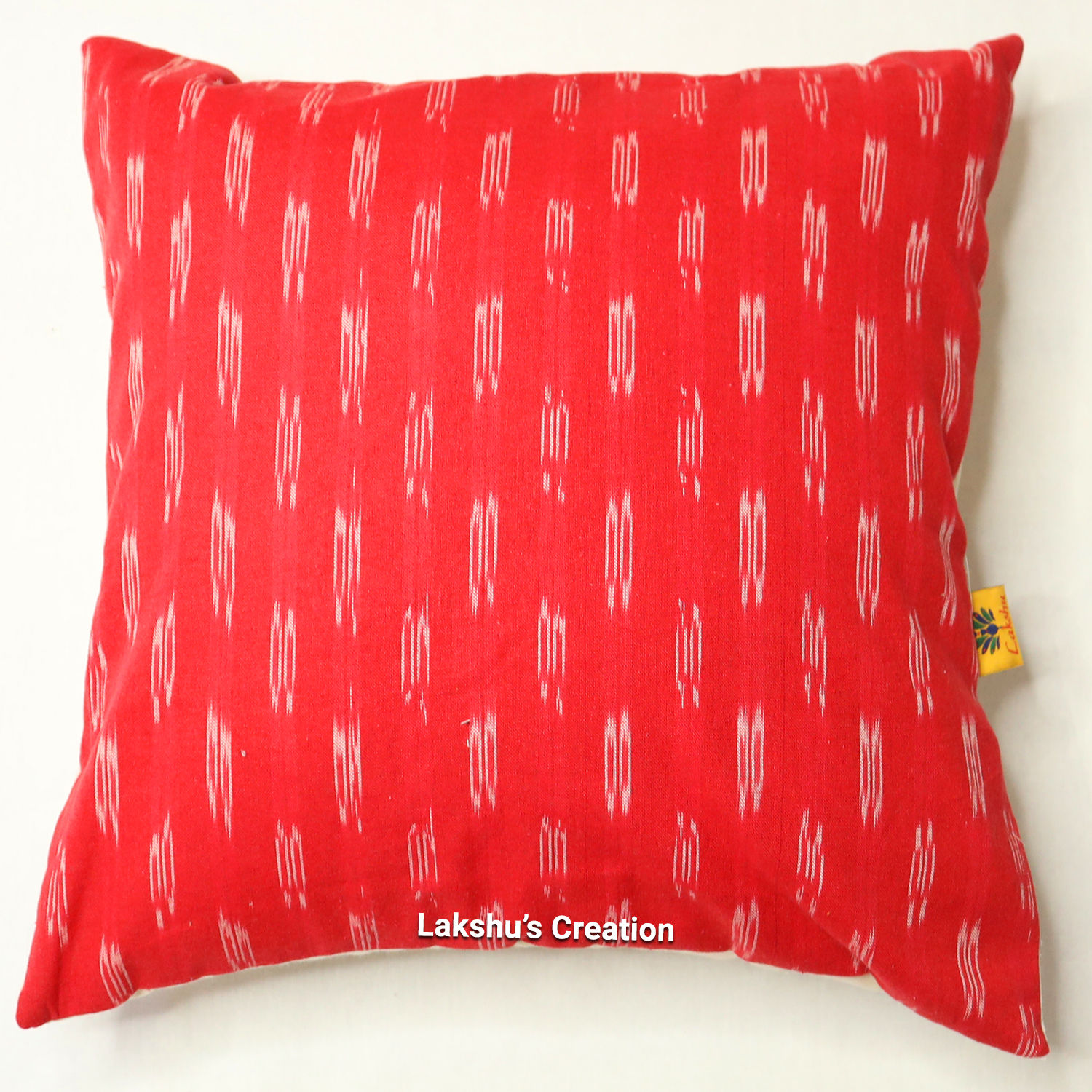 Designer Ikat Cotton Cushion Covers - Red/Dark Pink