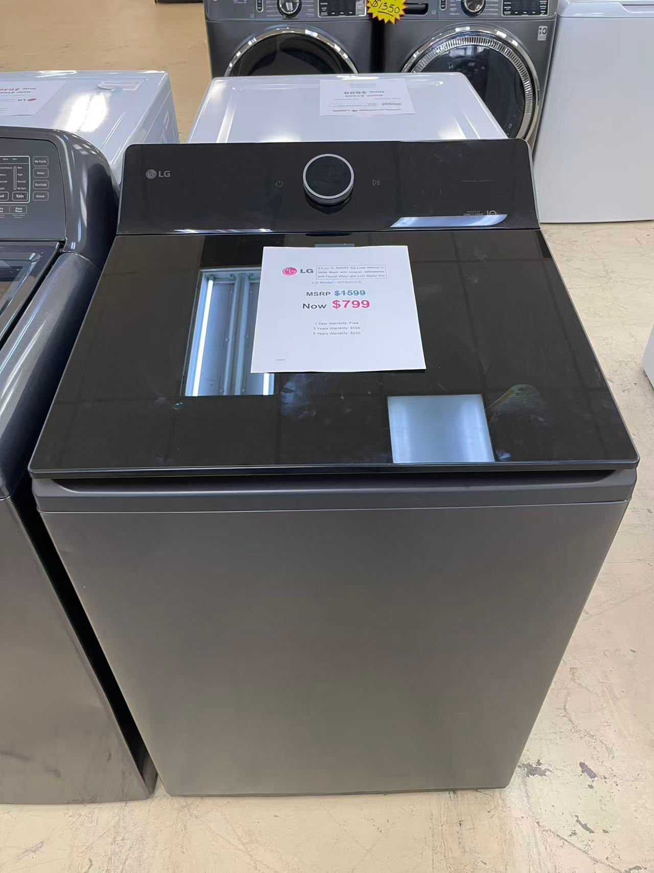  LG 5.5 cu.ft. Mega Capacity Smart Top Load Washer with Impeller