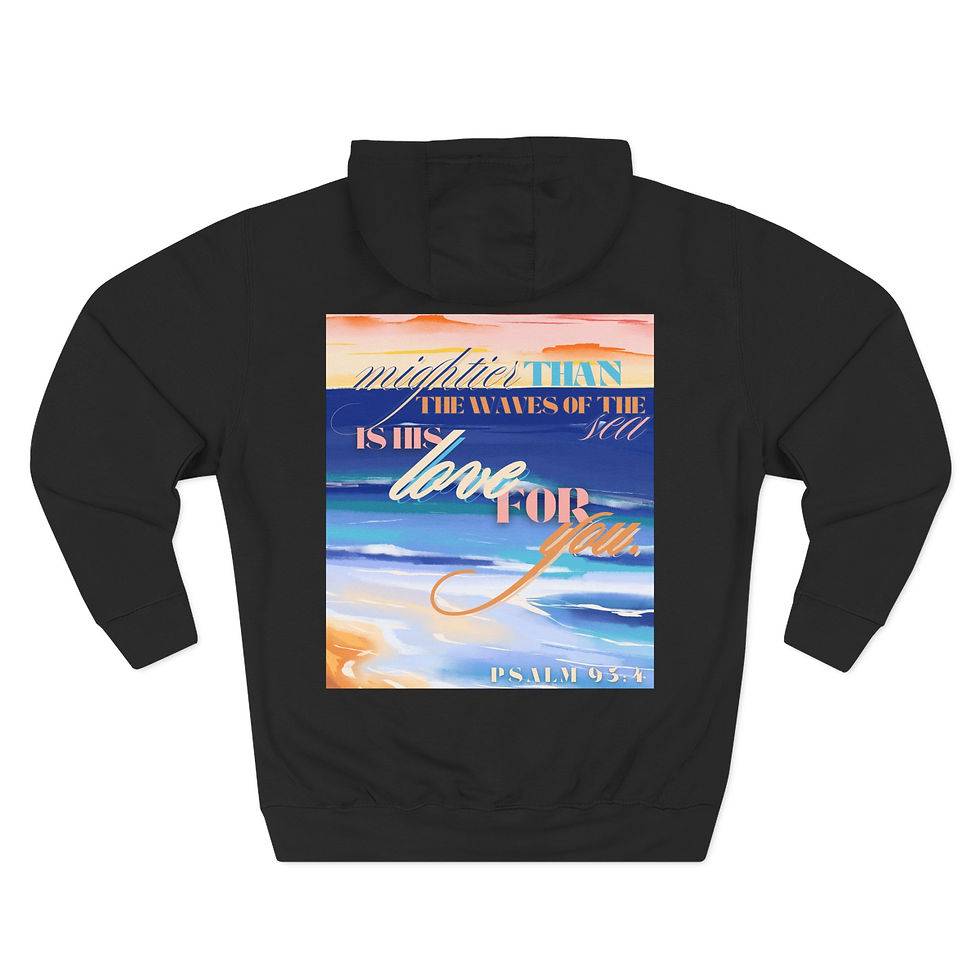 Thumbnail: Psalm 93:4 Ocean Waves Fleece Hoodie