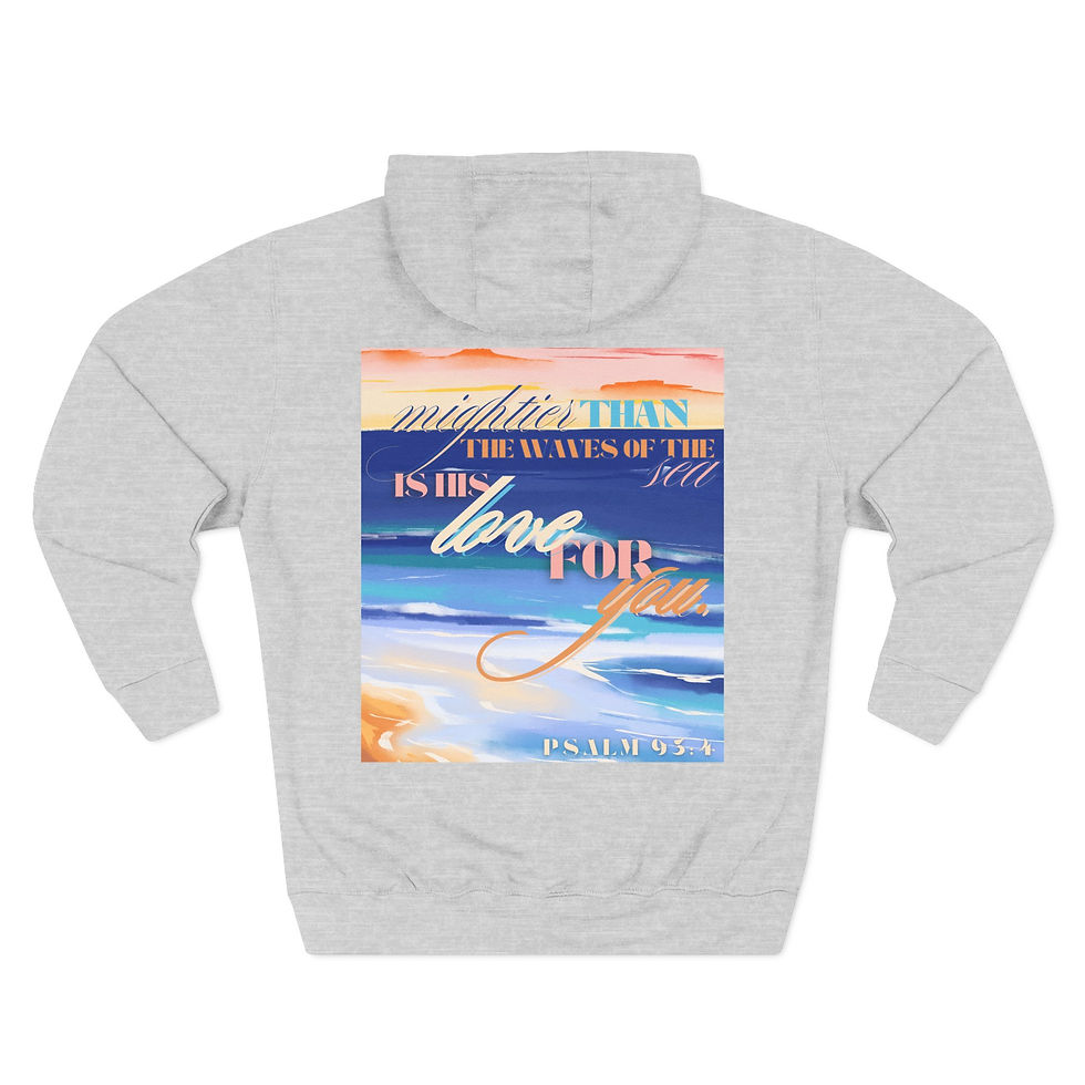 Thumbnail: Psalm 93:4 Ocean Waves Fleece Hoodie
