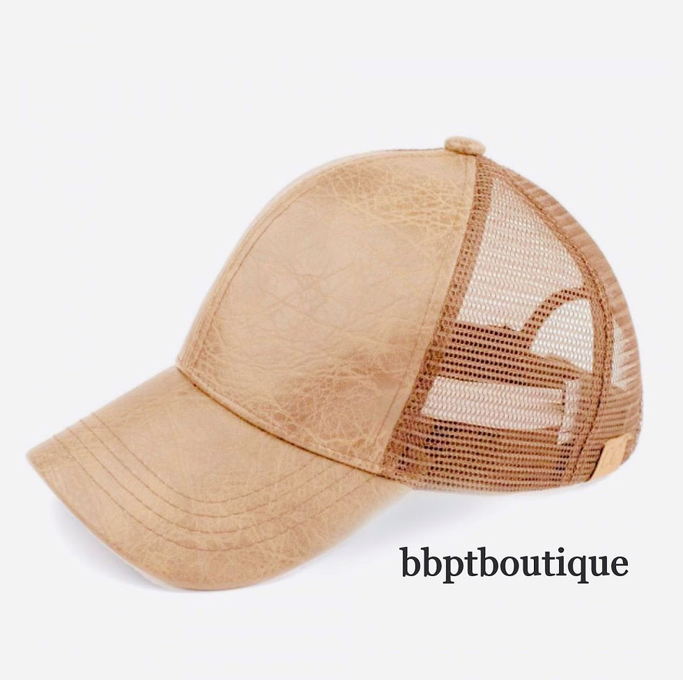Thumbnail: C.C. Brand, Faux Distressed Leather & Mesh Baseball Cap