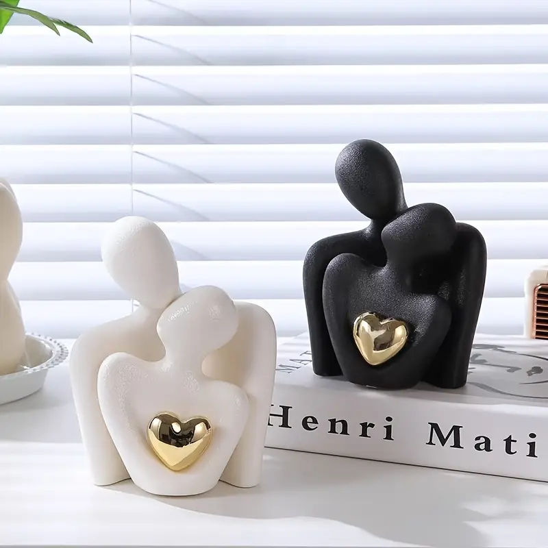Thumbnail: 1Pc Romantic Love Embrace Statue Ornament Couple Set Bedroom Interior Decoration