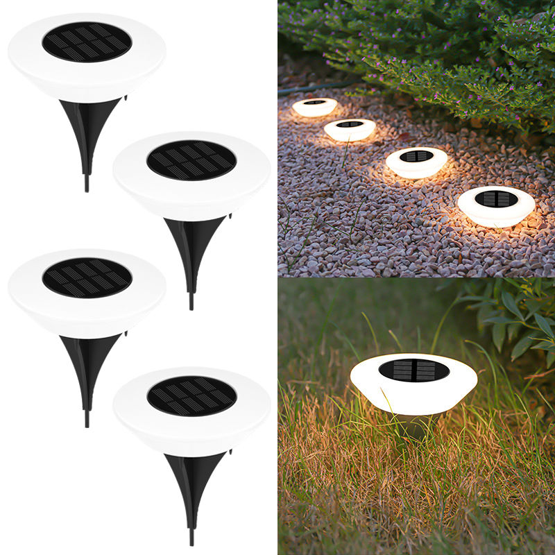 Thumbnail: 1/4Pack Solar Ground Lights,14LED Waterproof Outdoor Landscape Light, LED Lawn L