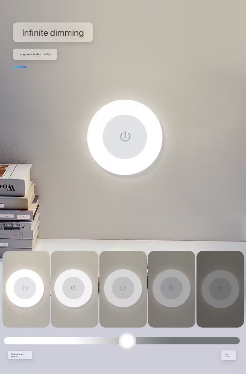 Thumbnail: Energy Saving Led Touch Sensor Night Lights USB Rechargeable Magnetic Wall Light