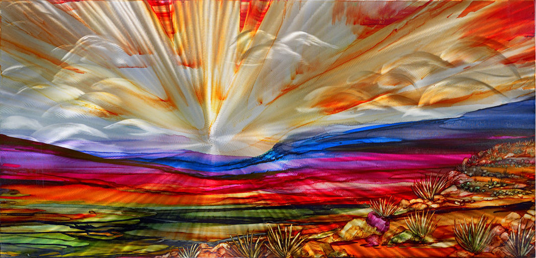 Oranus & Gia 20 x 40 Metal Print