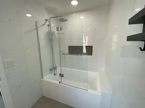 Geometric Contemporary-Style Bathroom, Cupertino, CA