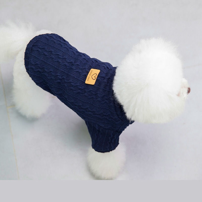 Thumbnail: Fashion Pet Classic Cable Dog Sweater Cute Knitted Classic Cat clothes PCXD22038