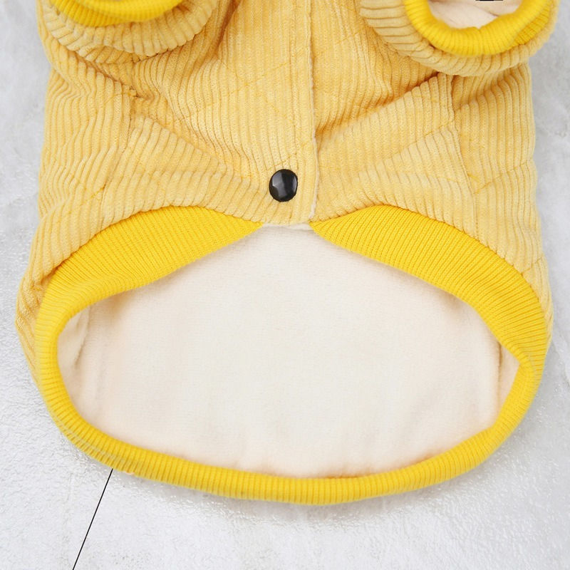 Thumbnail: Small Dog Cat Hooded Thick Jumpsuit corduroy Costume Soft  Warm PuppyPCXD22035