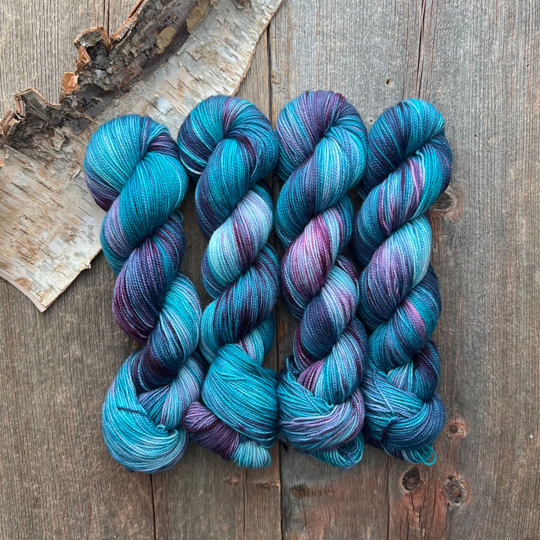 Hand Dyed Yarn - Fingering Weight - Velvet Tides