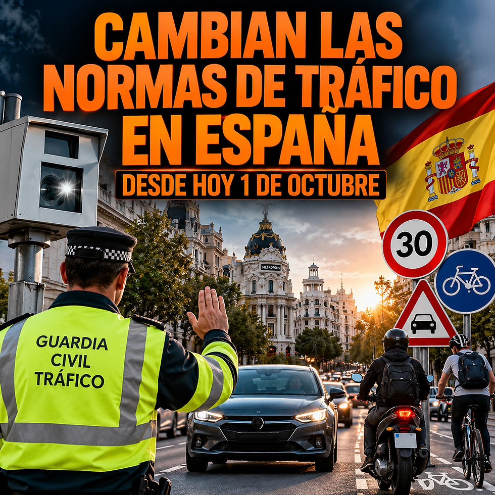 CAMBIAN LAS NORMAS DE TRÁFICO EN ESPAÑA DESDE HOY 1 DE OCTUBRE