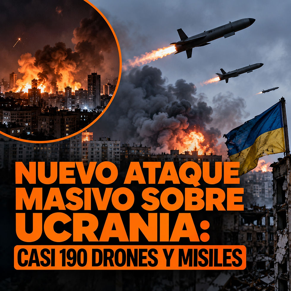 NUEVO ATAQUE MASIVO SOBRE UCRANIA: CASI 190 DRONES Y MISILES