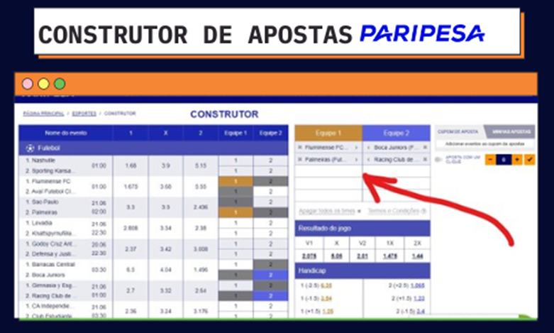 Selecionando Jogos Construtor de Apostas