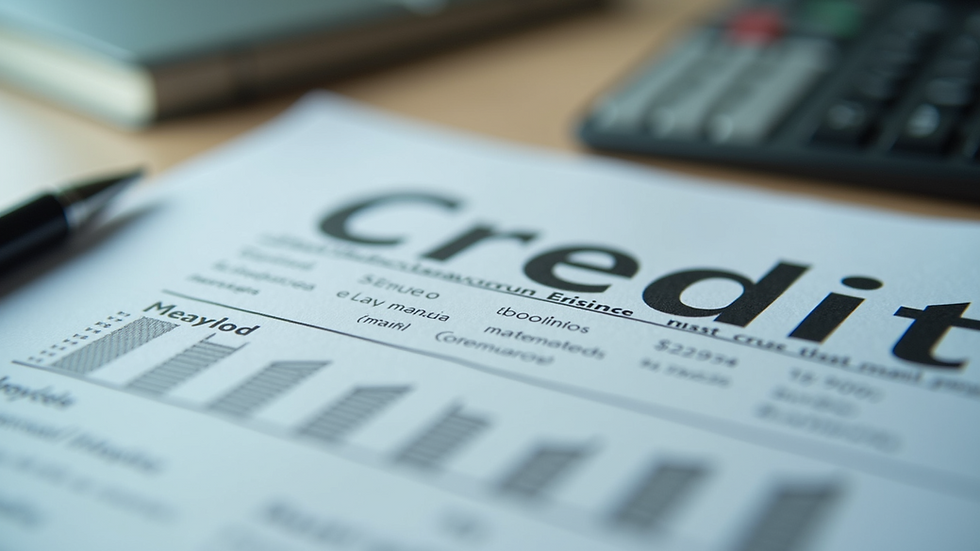 Eye-level view of a credit report with highlighted scores